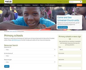 Cover image: CAFOD Primary resources website